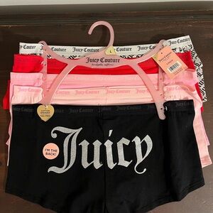 Juicy Couture Black, Pink, and Red Panties Set